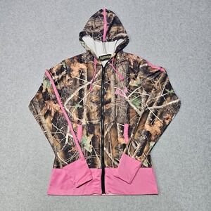 Prairie Buck Womens Longleaf Timberbreak Camo Pink Performance Hoodie Size Small